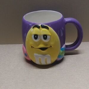 2001 M&M's Peanut Easter Egg  Purple Yellow Coffee Mug Cup Galerie Unused
